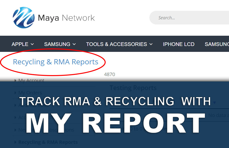 Track Recycle and RMA Submissions with the “My Report” Feature!